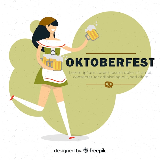 Sfondo oktoberfest con la ragazza