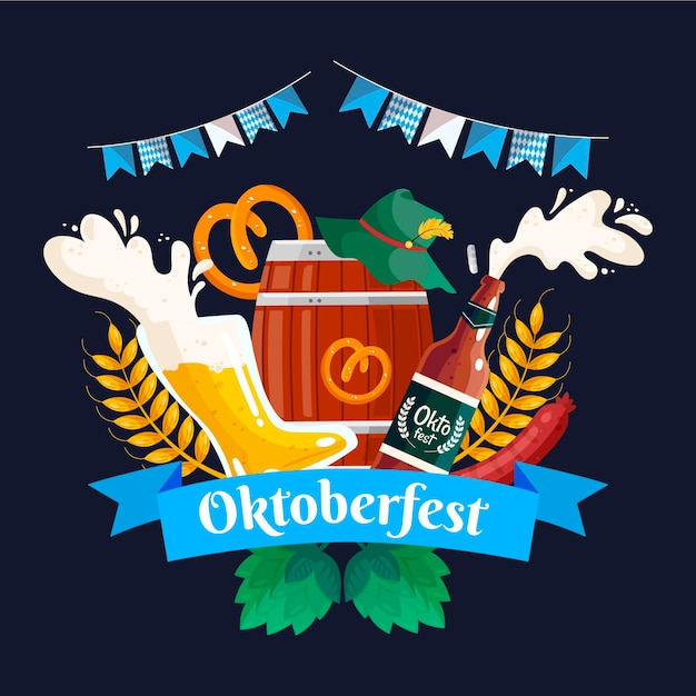 Vettore gratuito sfondo dell'oktoberfest