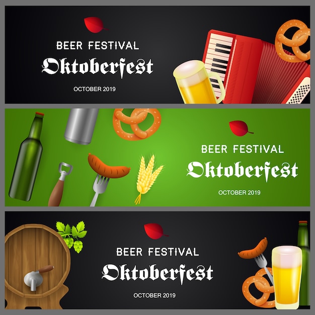 Free vector oktoberfest banner collection