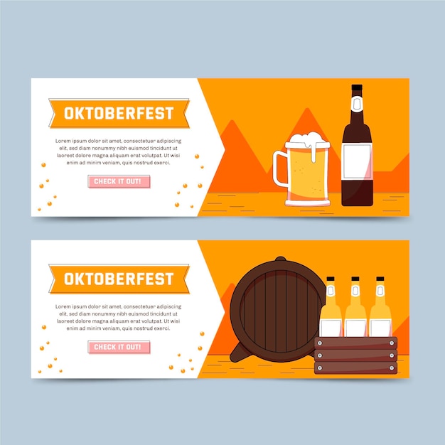 Vettore gratuito modello di banner dell'oktoberfest