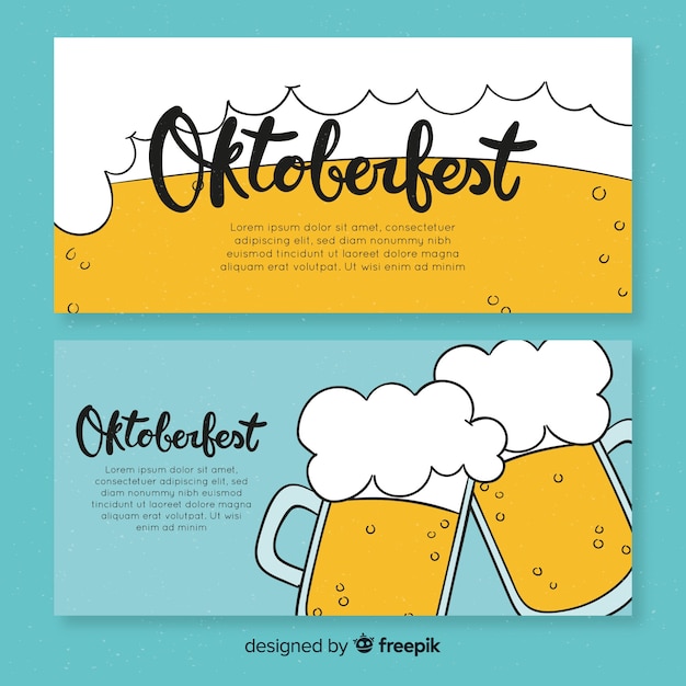 Oktoberfest banners in flat design