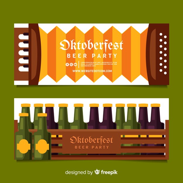 Oktoberfest banners on flat design