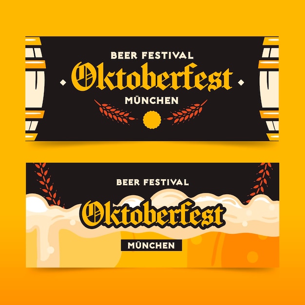 Free vector oktoberfest banners template