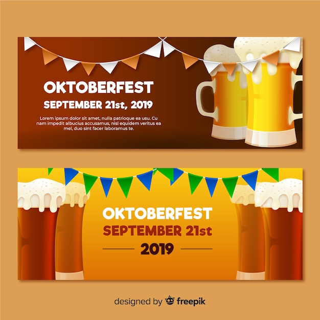 Oktoberfest banners with realistic design