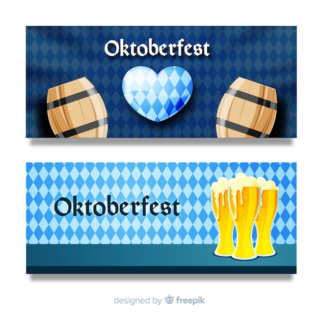 Бесплатное векторное изображение Октоберфест-баннеры