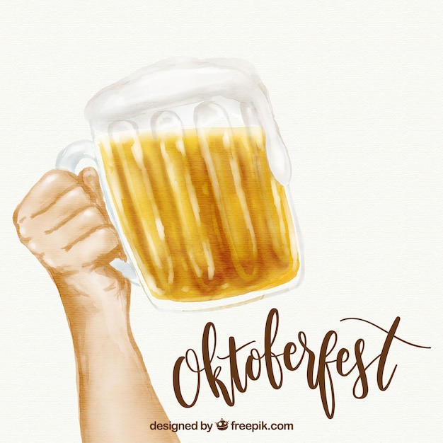 Oktoberfest, beer with lettering