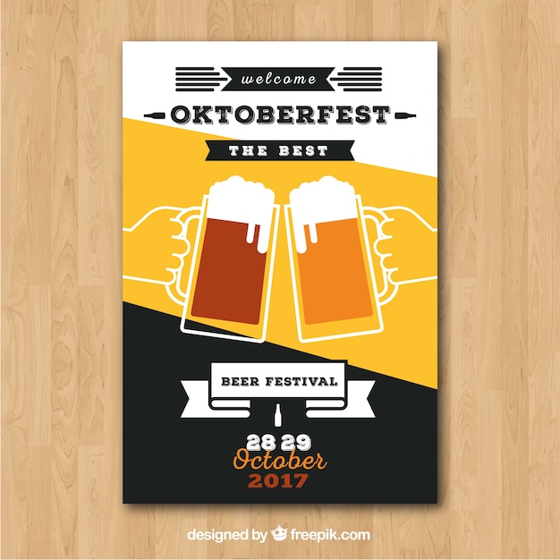Oktoberfest brochure with beer toast