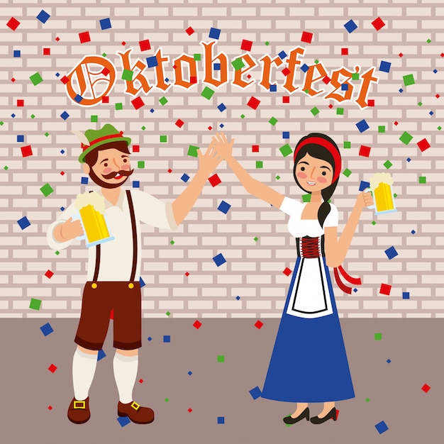 Vettore gratuito festa di celebrazione dell'oktoberfest