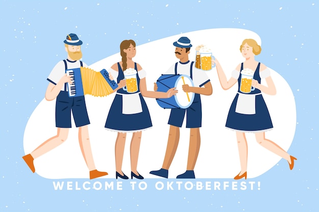 Celebrazione dell'oktoberfest gente che si diverte