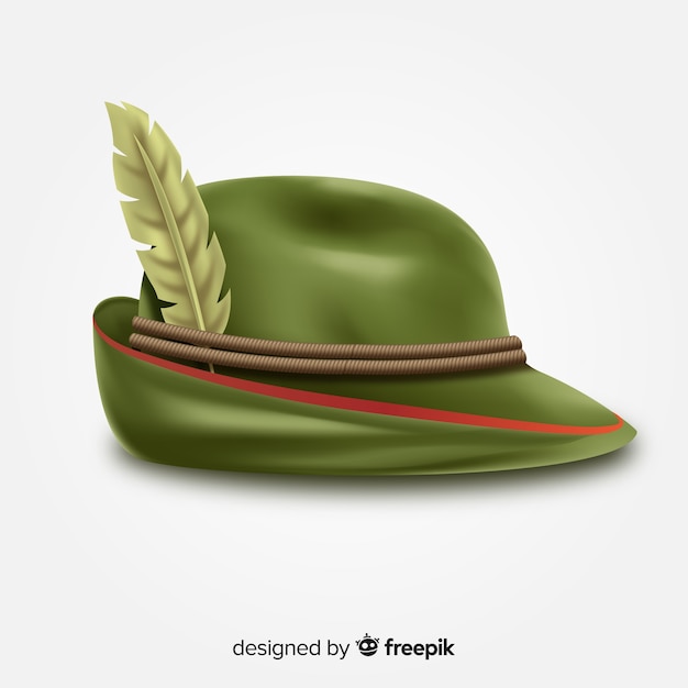 Free vector oktoberfest classic hat background realistic style