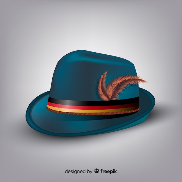 Oktoberfest classic hat background realistic style