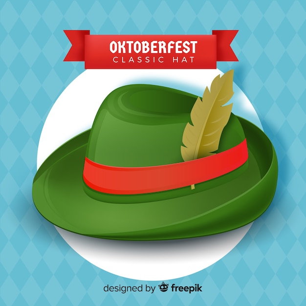 Free vector oktoberfest classic hat background