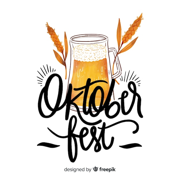 Oktoberfest concept background with calligraphy