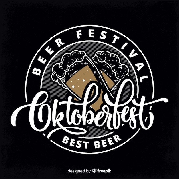 Oktoberfest concept with blackboard background