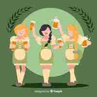 Free vector oktoberfest concept with flat design background