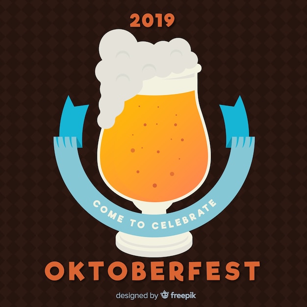 Free vector oktoberfest concept with flat design background