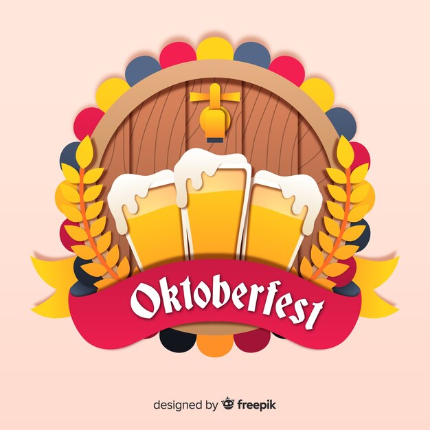 Oktoberfest concept with flat design