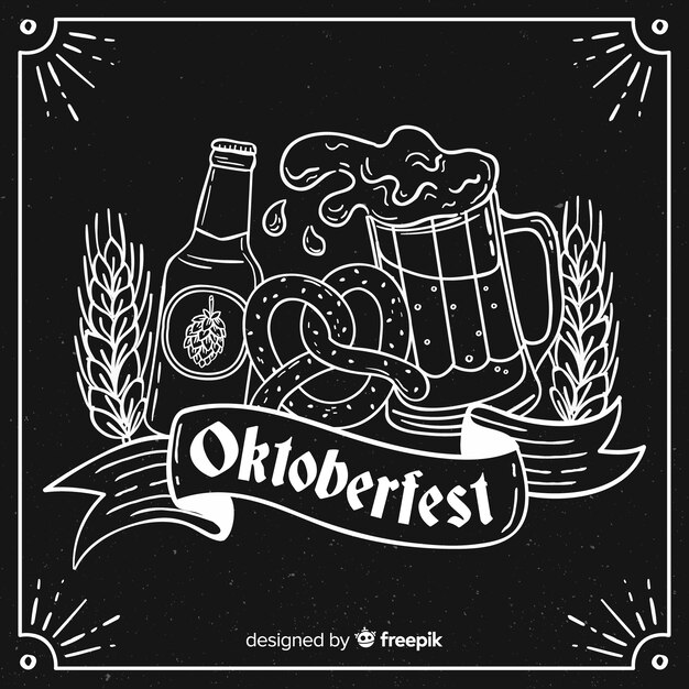 Oktoberfest concept with hand drawn background