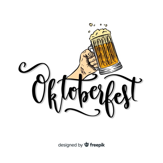 Oktoberfest concept with lettering background