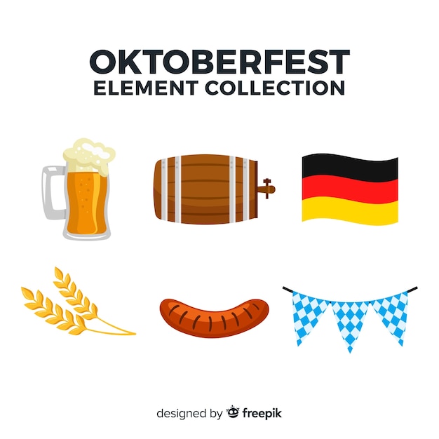 Free vector oktoberfest element collectio