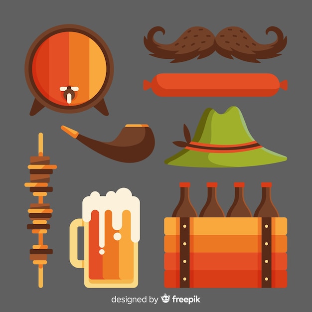 Free vector oktoberfest element collectio