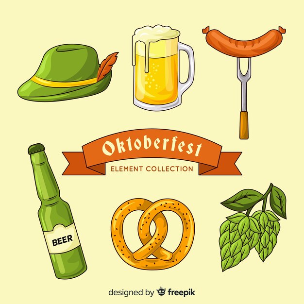 Oktoberfest element collection hand drawn