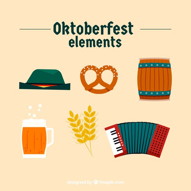 Free vector oktoberfest elements collection