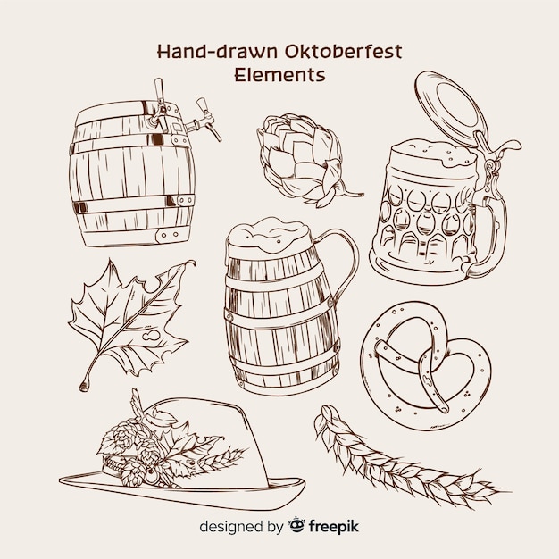 Free vector oktoberfest elements collection