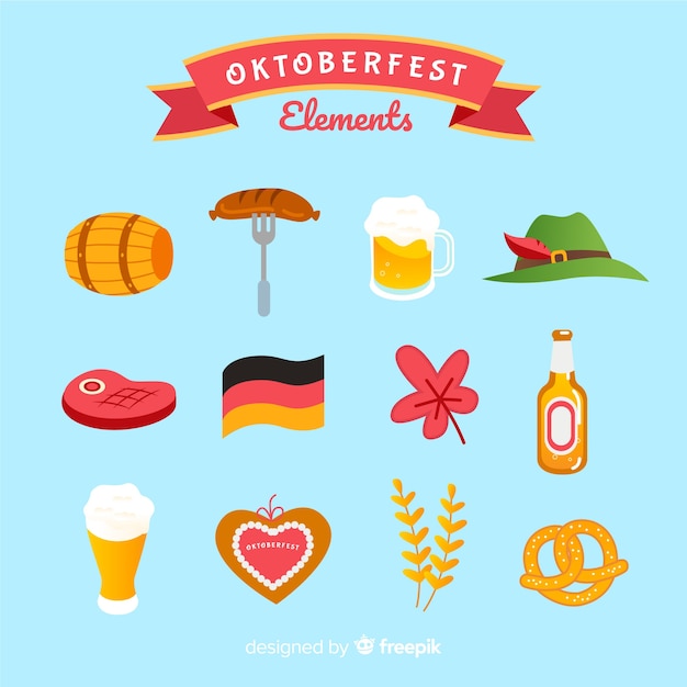 Free vector oktoberfest elements collection