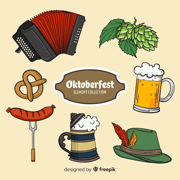 Free vector oktoberfest elements collection