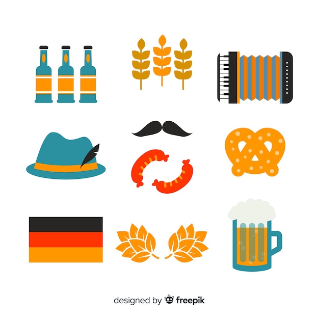 Free vector oktoberfest elements set