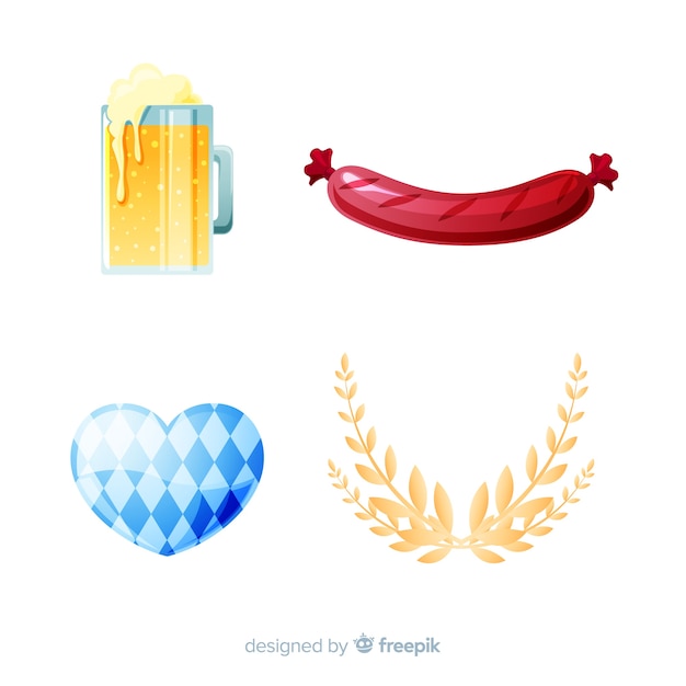 Free vector oktoberfest elements set