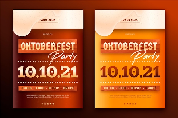 Free vector oktoberfest event posters template