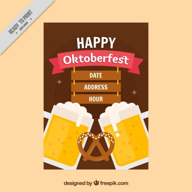 Oktoberfest festival brochure with beers