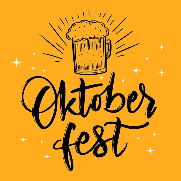 Free vector oktoberfest festival - lettering