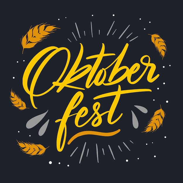 Free vector oktoberfest festival - lettering