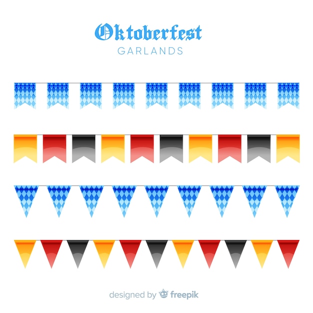 Free vector oktoberfest garland pack