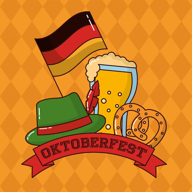 Vettore gratuito celebrazione della oktoberfest in germania