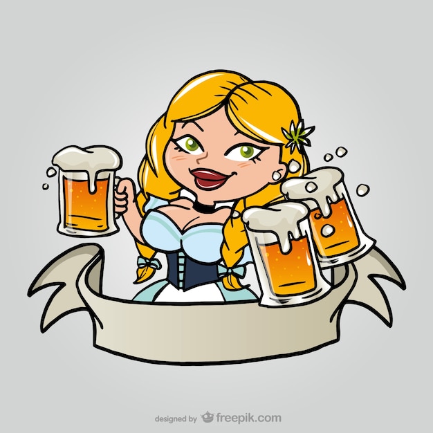 Free vector oktoberfest girl