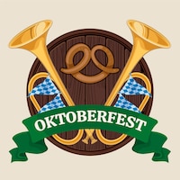 Oktoberfest hand drawn flat logo