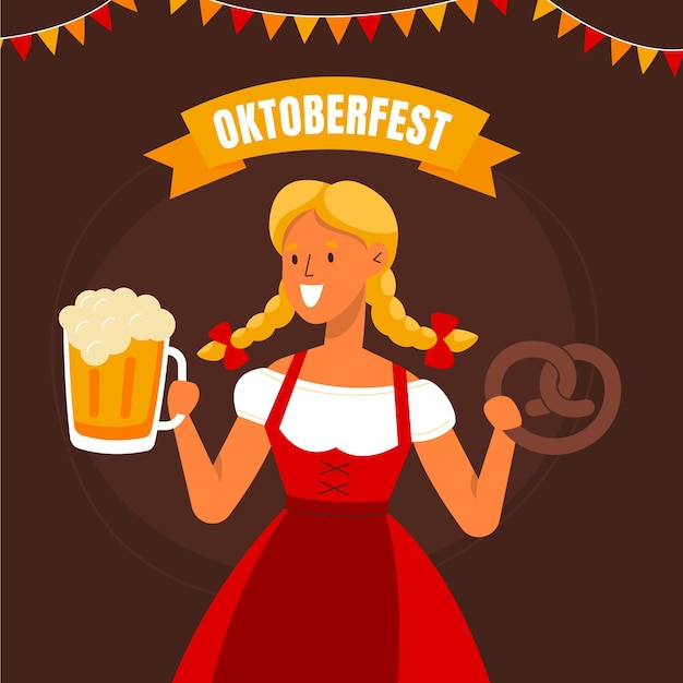 Free vector oktoberfest illustration