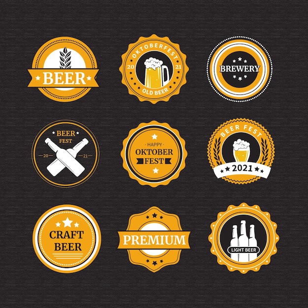 Free vector oktoberfest labels collection