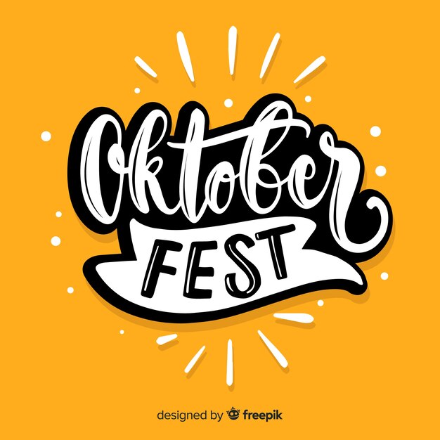 Oktoberfest lettering with yellow background