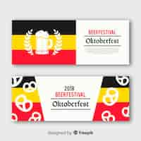 Vettore gratuito set modello di banner festa oktoberfest