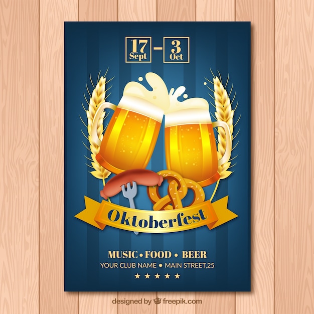 Free vector oktoberfest party brochure