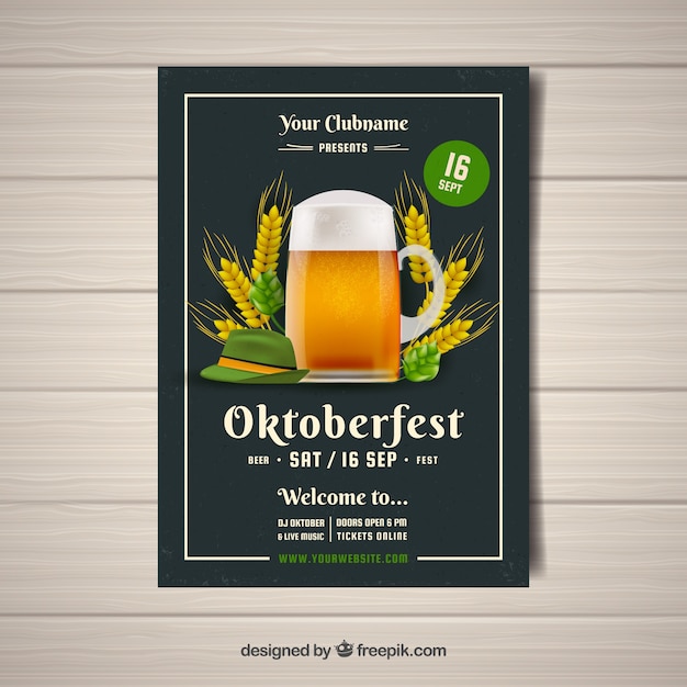 Free vector oktoberfest party flyer