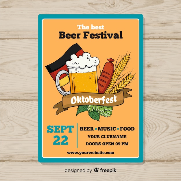 Oktoberfest party poster template