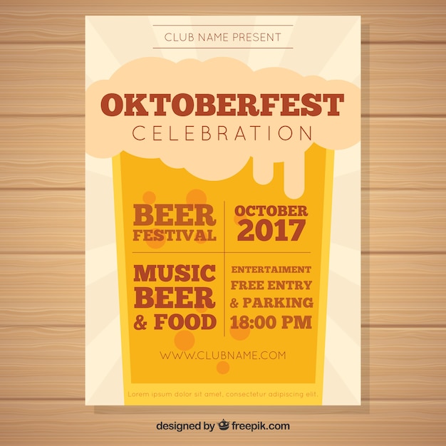 Poster da party di oktoberfest con birra