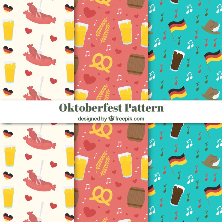 Free Vector oktoberfest pattern collection