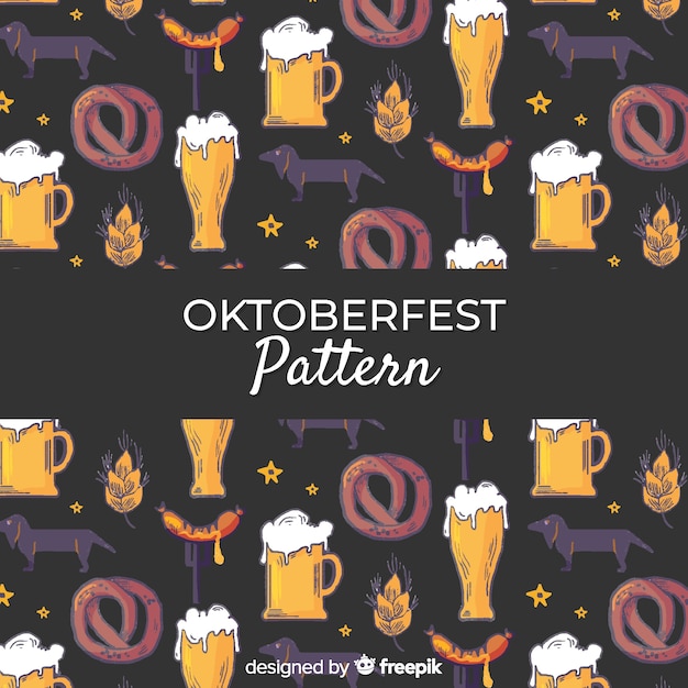 Oktoberfest pattern with traditional elements